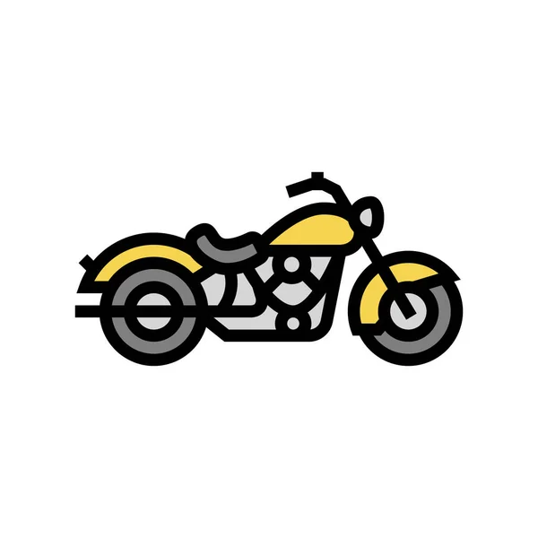 Cruiser motocykl kolor ikona wektor ilustracja — Wektor stockowy