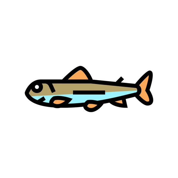 Fry salmon color icon vector illustration — Stock Vector