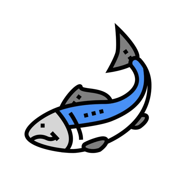Peixe marisco cor ícone vetor ilustração — Vetor de Stock