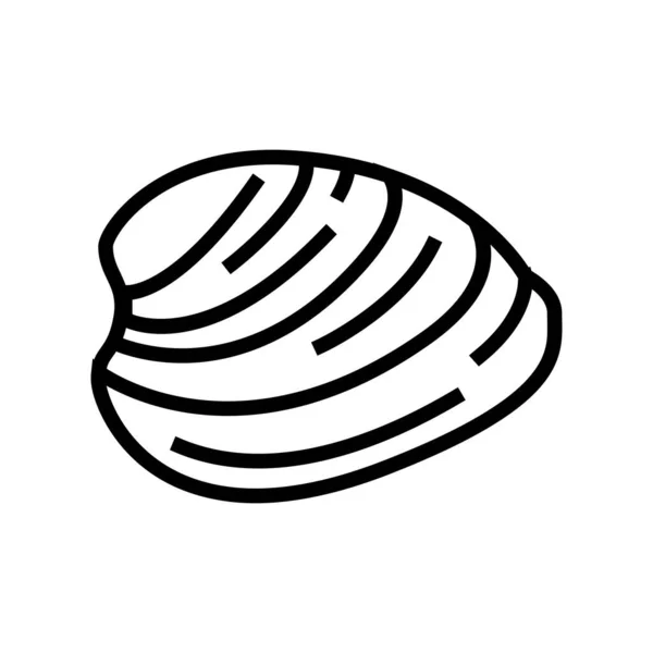 ( 영어 ) ocean quahog clam line icon vector illustration — 스톡 벡터