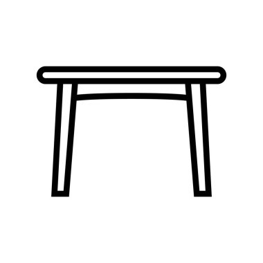 tablo akşam yemeği çizgisi ikon vektör çizimi