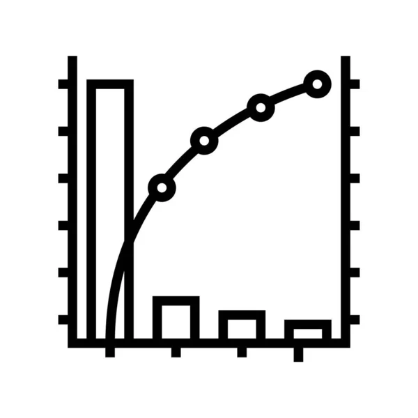 Ikona čárového vektoru grafu pareto — Stockový vektor