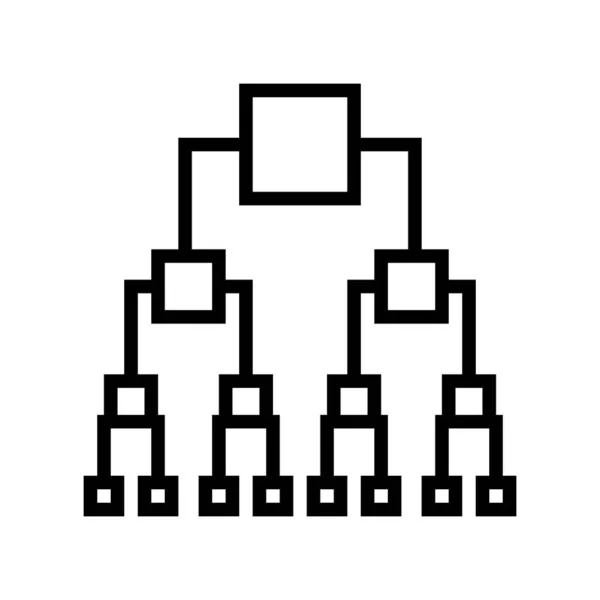 Бінарна діаграма рішень іконка лінії Векторна ілюстрація — стоковий вектор
