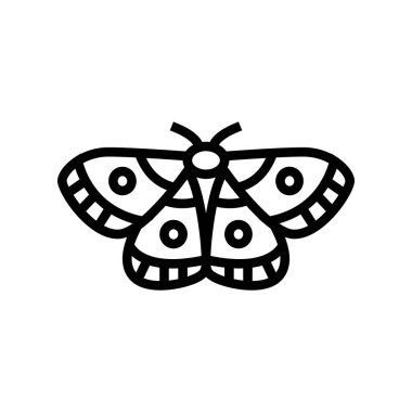 Güve böceği çizgi ikon vektör illüstrasyonu