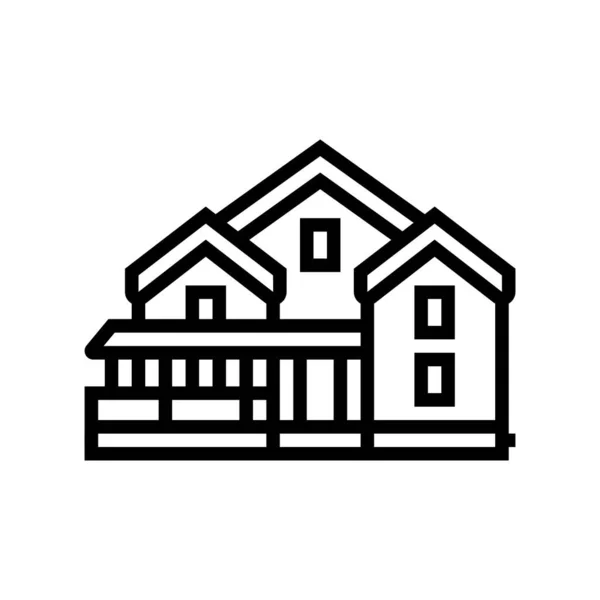 Casa casa casa ícone linha vetor ilustração — Vetor de Stock