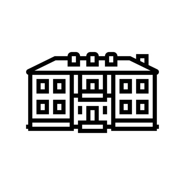 Gyarmati ház vonal ikon vektor illusztráció — Stock Vector