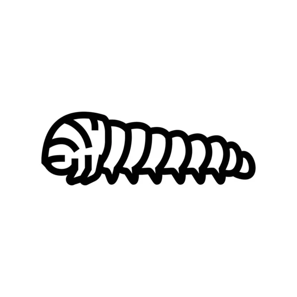 Tırtıl böcek çizgisi ikon vektör çizimi — Stok Vektör