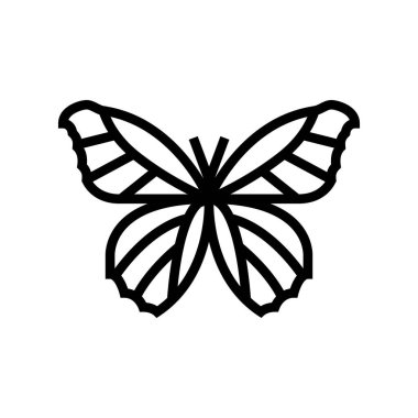 Kelebek böceği çizgisi ikon vektör çizimi