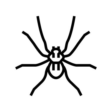 Örümcek böceği çizgisi ikon vektör çizimi
