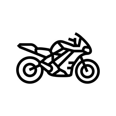 elektrikli motosiklet çizgisi ikon vektör çizimi