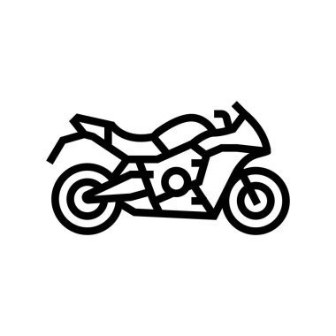 spor motosiklet çizgisi ikon vektör çizimi