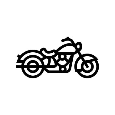 kruvazör motosiklet çizgisi ikon vektör çizimi