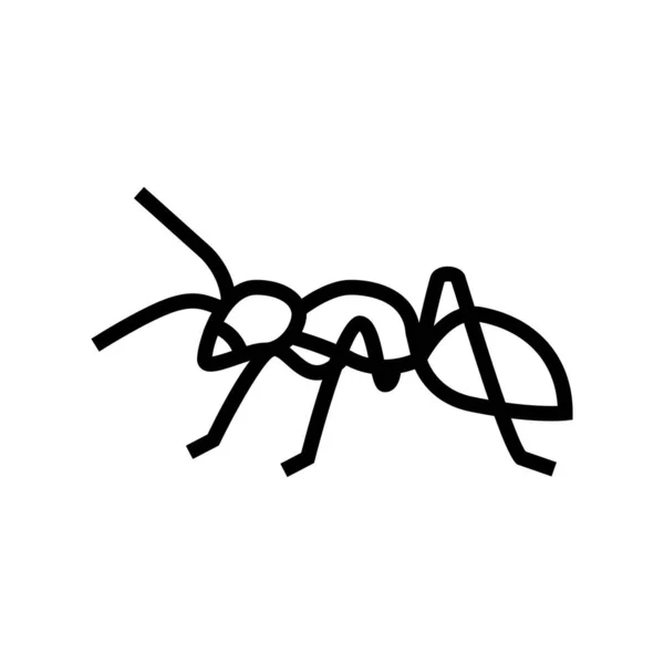 Illustrazione vettoriale dell'icona della linea degli insetti formiche — Vettoriale Stock