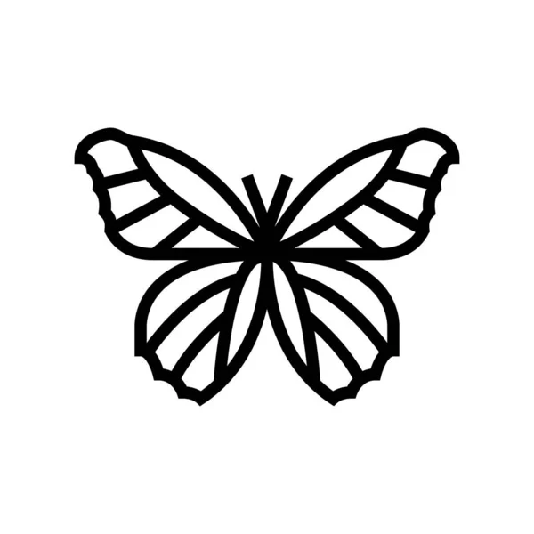 Vlinder insect lijn pictogram vector illustratie — Stockvector