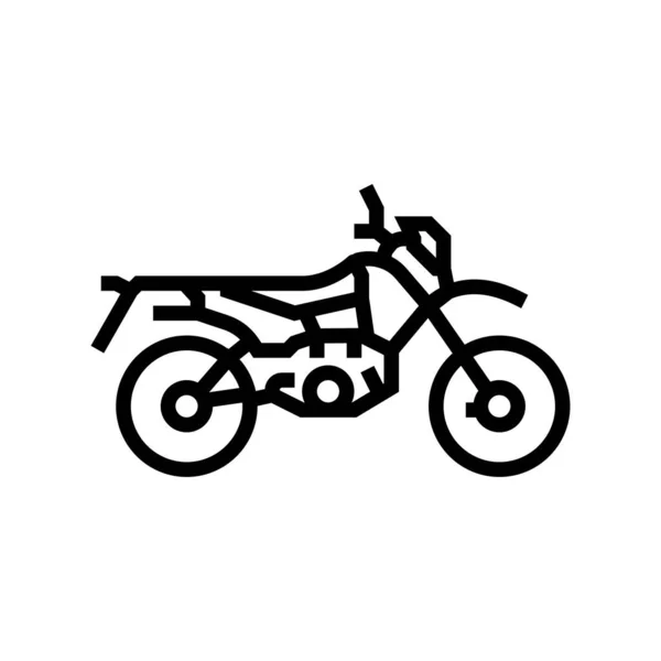 Doble deporte enduros línea icono vector ilustración — Vector de stock
