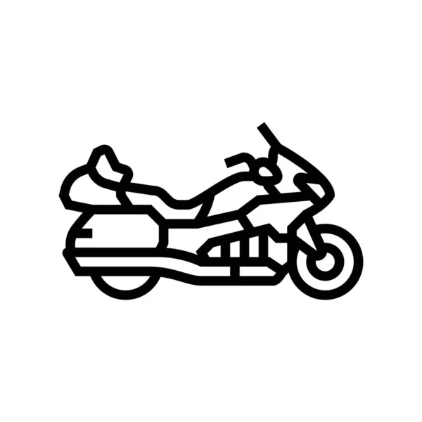 Túra motorkerékpár vonal ikon vektor illusztráció — Stock Vector