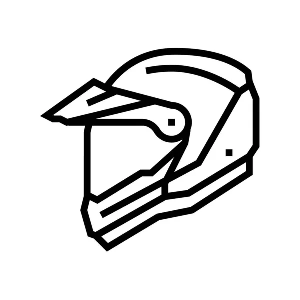 Kask motosiklet çizgisi ikon vektör çizimi — Stok Vektör