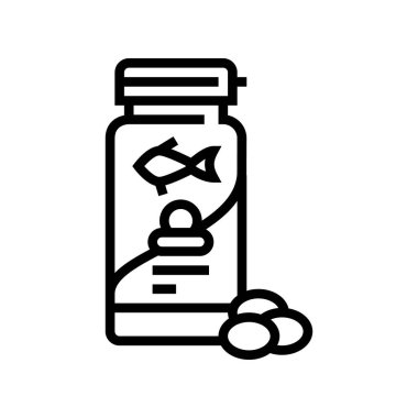 somon omega3 yağ çizgisi ikon vektör çizimi