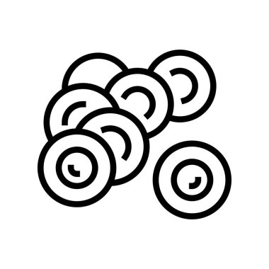 Yumurta somon çizgisi ikon vektör çizimi