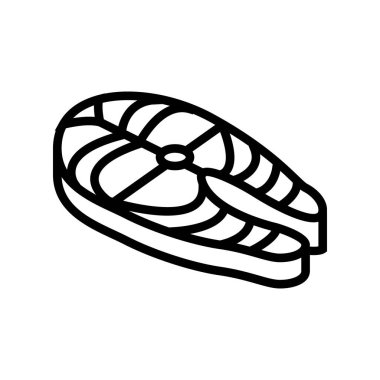 Biftek somon hattı ikon vektör illüstrasyonu