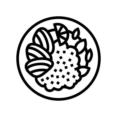 yemek deniz ürünleri hattı ikon vektör illüstrasyonu