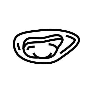 kabuklu deniz ürünleri çizgisi vektör çizimi