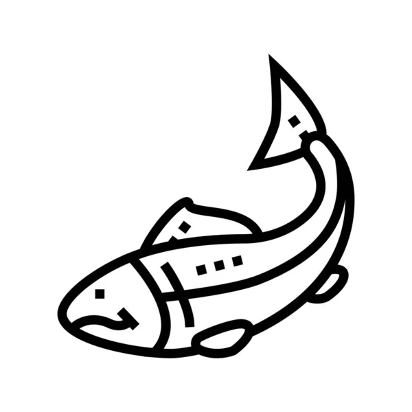 Fisk skaldjur linje ikon vektor illustration — Stock vektor