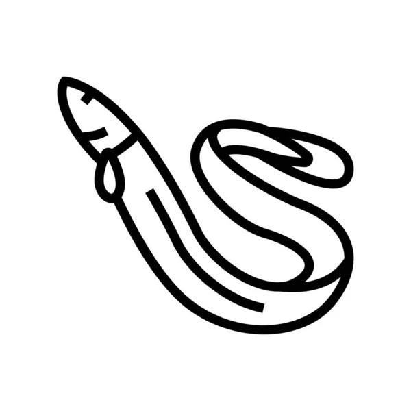 Aal Meeresfrüchte Linie Symbol Vektor Illustration — Stockvektor