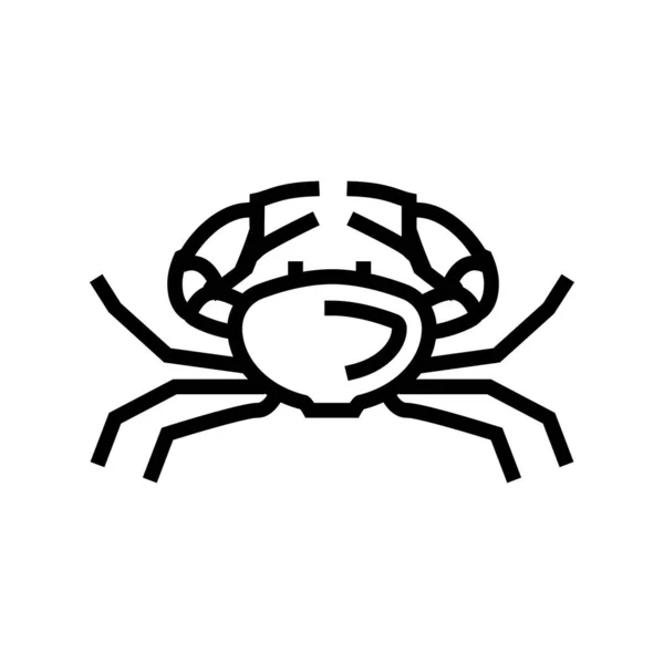 Crabe fruits de mer ligne icône vectoriel illustration — Image vectorielle