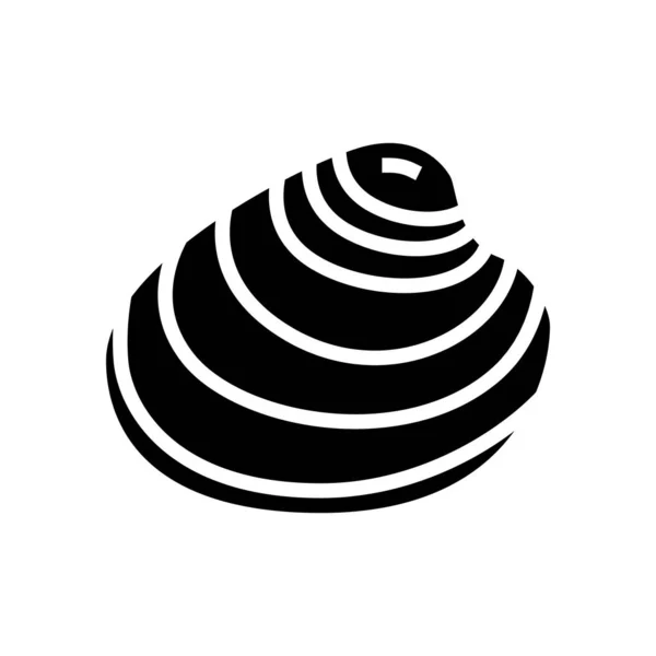 ( 영어 ) hard-shell atlantic clam glyph icon illustration — 스톡 벡터