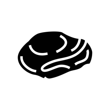 Soyulmuş istiridye kabartma ikonu vektör çizimi