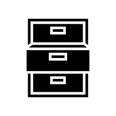 Çekmeceyi aç simge vektör illüstrasyonu