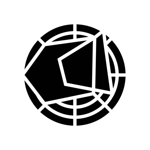 Illustration vectorielle d'icône de glyphe de carte radar — Image vectorielle