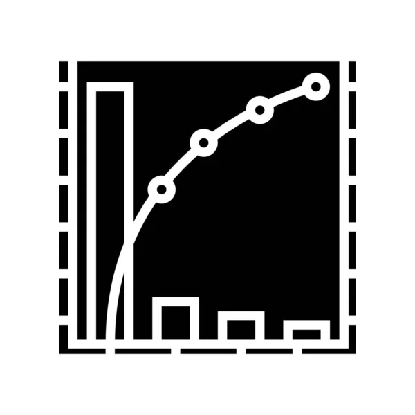 Pareto gráfico glifo icono vector ilustración — Vector de stock