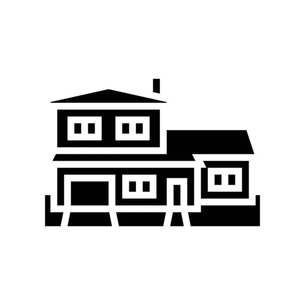 Split-level huis glyph pictogram vector illustratie — Stockvector