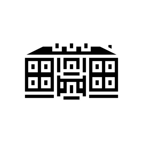 colonial house glyph icon vector illustration