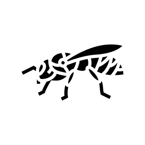 Abeja insecto glifo icono vector ilustración — Archivo Imágenes Vectoriales