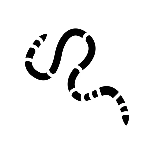 Worm insect glyph pictogram vector illustratie — Stockvector