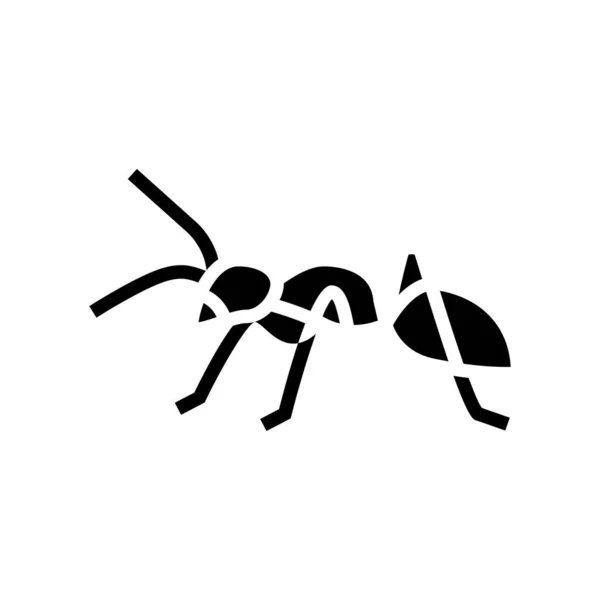 Formiga inseto glifo ícone vetor ilustração — Vetor de Stock