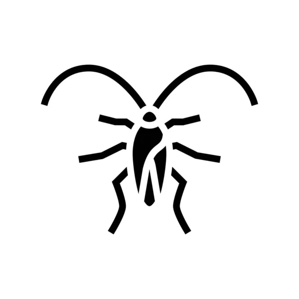 Kakerlaken Insekt Glyphen Symbol Vektor Illustration — Stockvektor