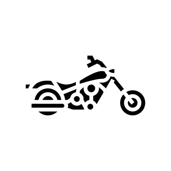 Chopper motorcycle glyph icon vector illustration — Stock Vector