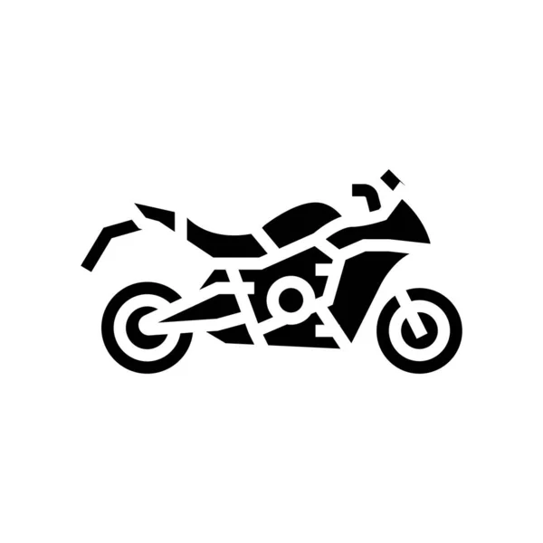 Deporte turismo motocicleta glifo icono vector ilustración — Vector de stock