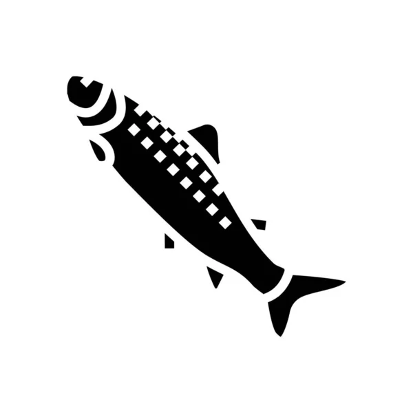 Smolt salmon glyph icon vector illustration — Stock Vector