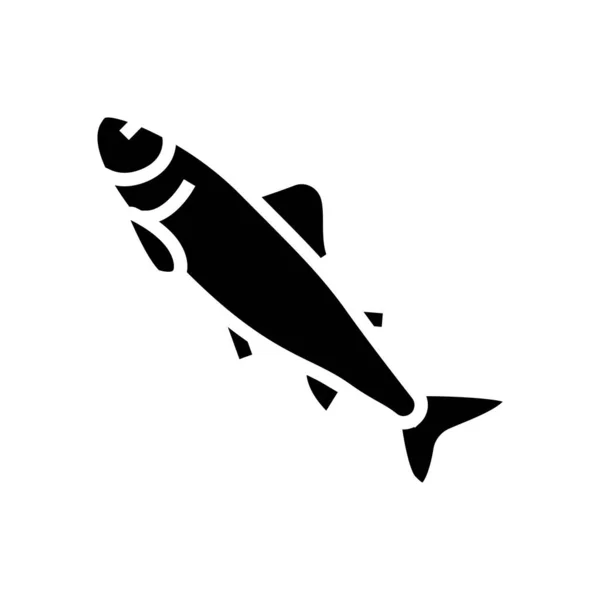 Parr salmón glifo icono vector ilustración — Vector de stock
