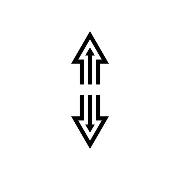 Pfeil blättern Glyphen-Symbol Vektor Illustration — Stockvektor