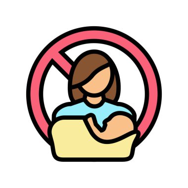 hamile hemşire kısıtlaması renk ikonu çizimi