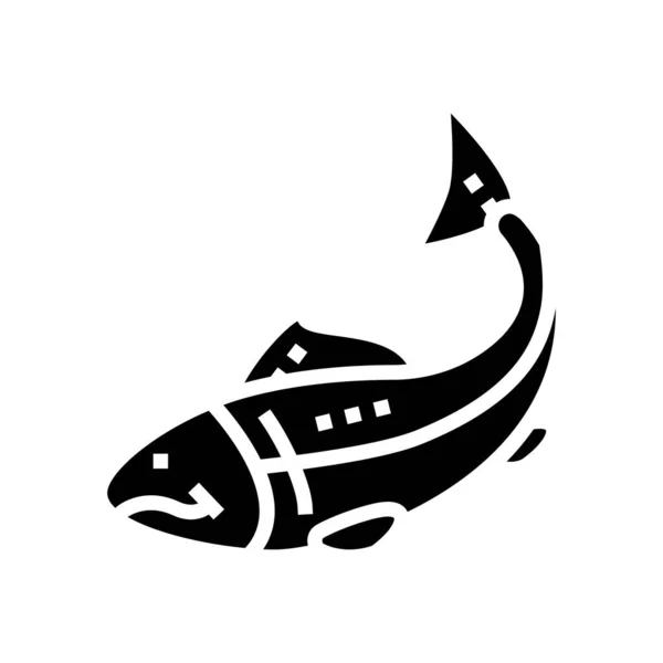 Fisk skaldjur glyf ikon vektor illustration — Stock vektor