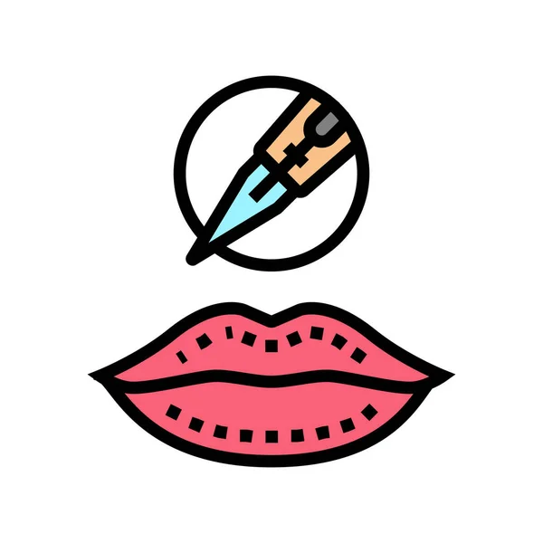 Lip tattoo color icon vector illustration — Stock Vector