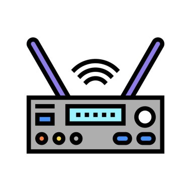 alıcı elektronik teknoloji renk ikonu vektör illüstrasyonu