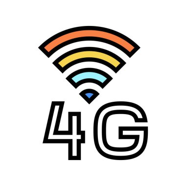 4g İnternet ağ renk ikonu çizimi